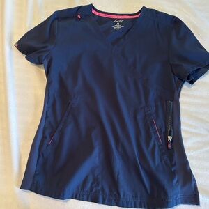 Navy V-Neck Scrub Top